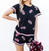Mary Square Ginny Sequin Set In Garnet & Black In Multi
