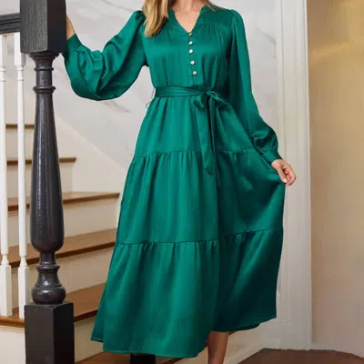 Mary Square Gracelyn Midi Dress In Aventurine In Green