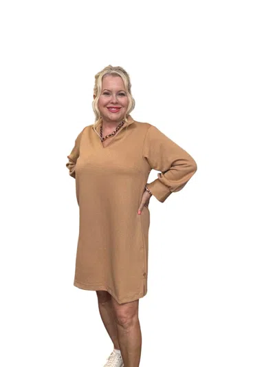 Mary Square Hadley Mini Dress In Latte In Brown