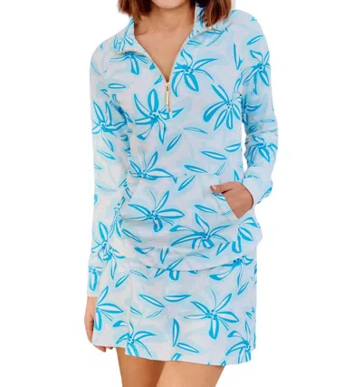 Mary Square Hamptons Half Zip Long Sleeve Upf 50 Top In Tiki Time In Multi