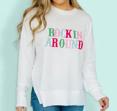 Mary Square Hannah Rockin Around Sweatshirt In White