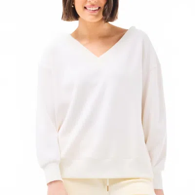 Mary Square Hazel Long Sleeve Top In Ivory In White