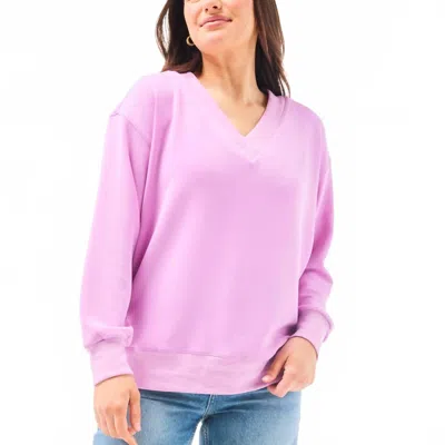 Mary Square Hazel Long Sleeve Top In Pink In Purple