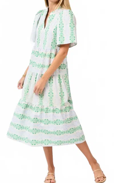 Mary Square Ivy Heirloom Dress In Vine Green In Multi