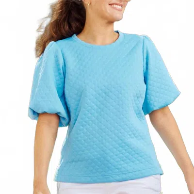 Mary Square Jamie Bubble Sleeves Top In Light Blue