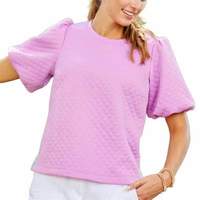 Mary Square Jamie Bubble Sleeves Top In Pink