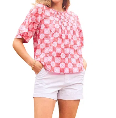 Mary Square Jane Top In Quilted Charm In Pink