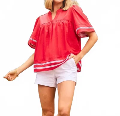 Mary Square Jasmine Top In Red