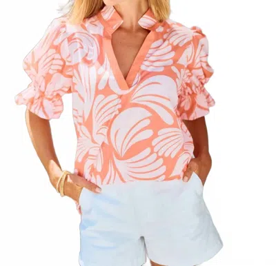 Mary Square Jessica Sail Away Top In Coral In Pink