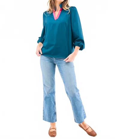 Mary Square Kayla Long Sleeve Top In Gulf Coast In Multi