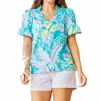 Mary Square Kenzie Top In Aloha Green In Blue