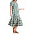 Mary Square Kinsley Midi Dress In Secret Garden In Green