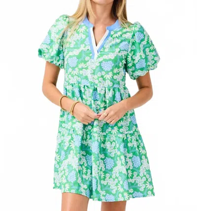 Mary Square Kinsley Mini Dress In Daisy Chain Green In Multi