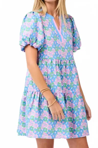 Mary Square Kinsley Vintage Po Ble Mini Dress In Blue Multi