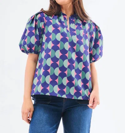 Mary Square Lainey Top In Polka Dot Pops In Multi