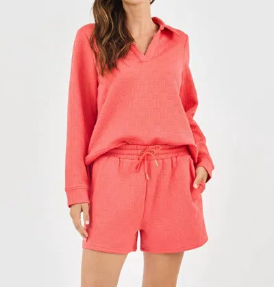 Mary Square Lindsey Set In Coral In Red