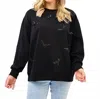 Mary Square Little Bit Batty Pullover In Black In Black