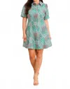 Mary Square Lorelai Mini Dress In Mint Bloom Mosaic In Multi