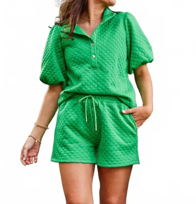 Mary Square Madelyn Shorts & Top Set In Green