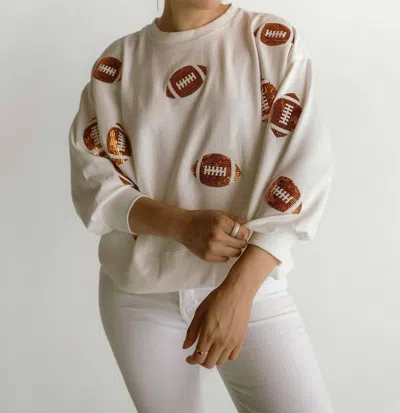 Mary Square Millie Football-sequin Sweatshirt In Gold