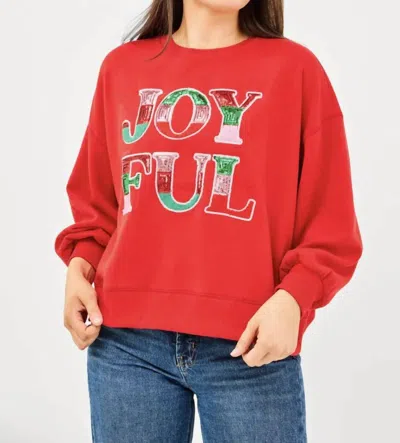 Mary Square Millie Joyful Sweatshirt In Red