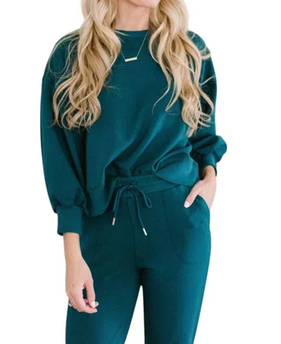 Mary Square Millie Lux Sweatshirt In Spruce In Grey