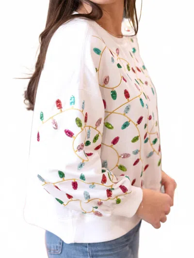 Mary Square Millie Sweatshirt In White In Multi