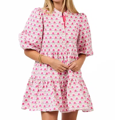 Mary Square Riley Mini Dress In Flora Fanfare Pink
