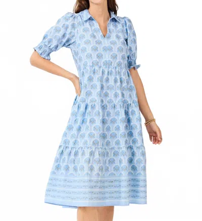 Mary Square Molly Tiered Dress In Flora Blue