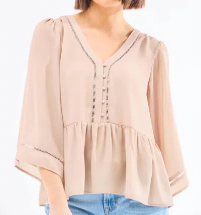 Mary Square Monroe Doeskin Top In Beige In Neutral