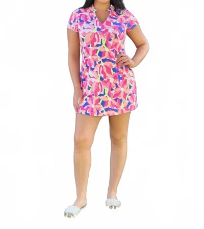 Mary Square Montauk Mini Dress In Botanical Bliss Blue In Multi