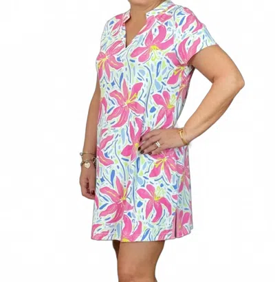 Mary Square Montauk Mini Dress In Hibiscus Harmony In Black