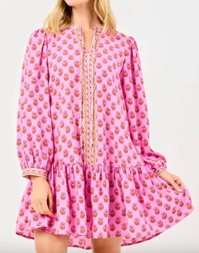 Mary Square Natasha Dress In Foulard In Pink