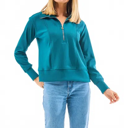 Mary Square Ophelia Long Sleeve Top In Gulf Blue