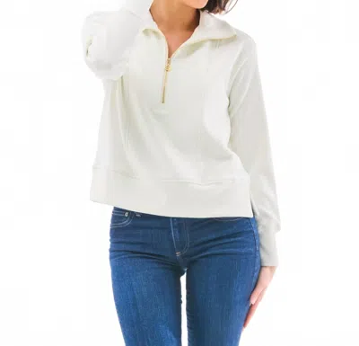 Mary Square Ophelia Long Sleeve Top In Ivory In White