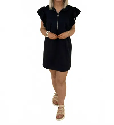 Mary Square Paige Textured Dress In Black
