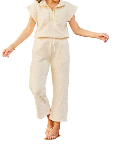 Mary Square Poppi Zip Set In Natural In White