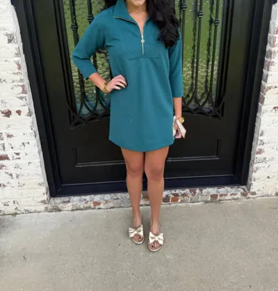 Mary Square Raven Mini Dress In Gulf Blue