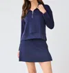Mary Square Regan Half Zip Pullover In Navy In Blue