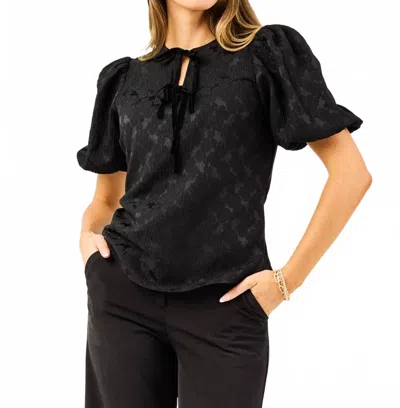 Mary Square Ren Short Sleeve Top In Jet Black