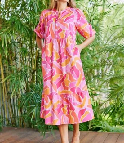 Mary Square Riley Dress In Cool Waters Pink
