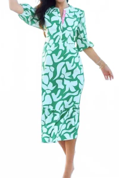 Mary Square Riley Piece By Piece Dress In Green / White