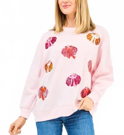 Mary Square Sarah Pumpkin Bows Sweatshirt In Pink In Orange