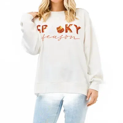 Mary Square Sarah Sweatshirt In White Spooky Season