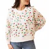 Mary Square Sequin Christmas Lights Sweatshirt In Millie Lights In Multi