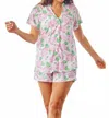 Mary Square Serena Pajama Short Set In Lovely Day Pink In Multi