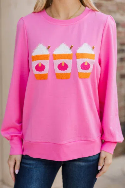 Mary Square Shelby Sweatshirt In Bright Pink