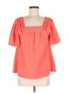 Mary Square Short Sleeve Blouse In Pink