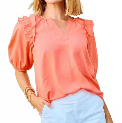 Mary Square Skylar Top In Coral In Pink
