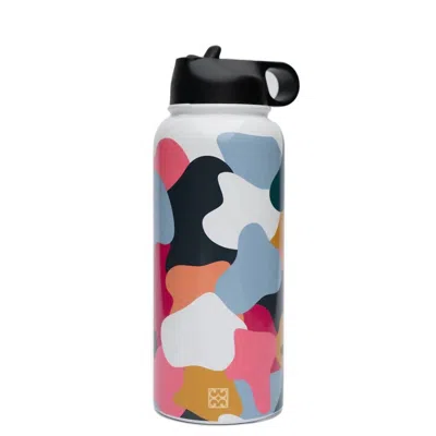 Mary Square Stainless Large Water Bottle In Fade Away In Multi